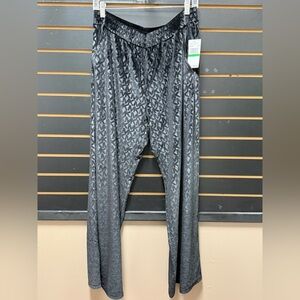 Michael Michael Kors Velvet Logo Straight Leg Pants L Black NWT